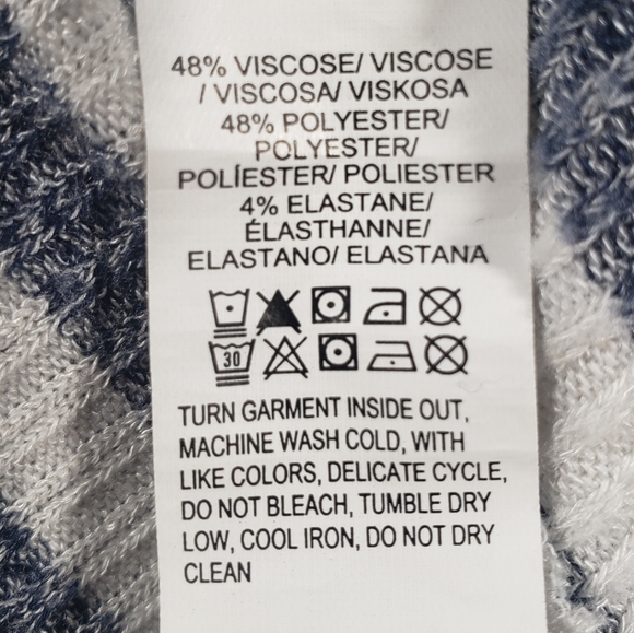 Lucky Brand Cloud Jersey Rib Stripe Mock Neck Shirt Size Small - Picture 4 of 12